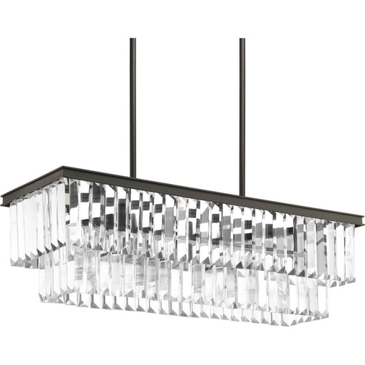 Glimmer 4-Light Linear Chandelier in Antique Bronze