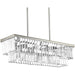 Glimmer Four Light Island Pendant in Silver Ridge
