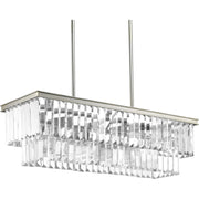 Glimmer 4-Light Linear Chandelier in Silver Ridge