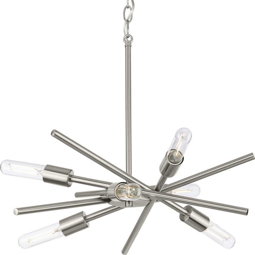 Astra 6-Light Chandelier in Brushed Nickel