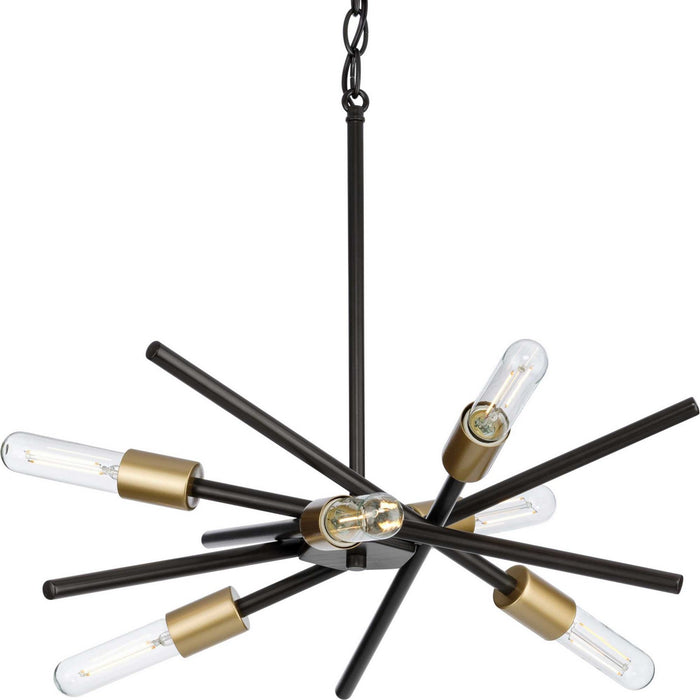 Astra Six Light Chandelier in Antique Bronze