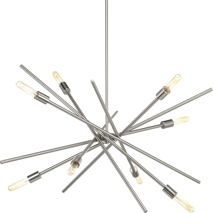 Astra Eight Light Chandelier in Brushed Nickel