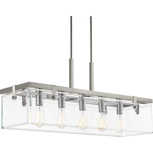 Glayse Five Light Island Pendant in Brushed Nickel