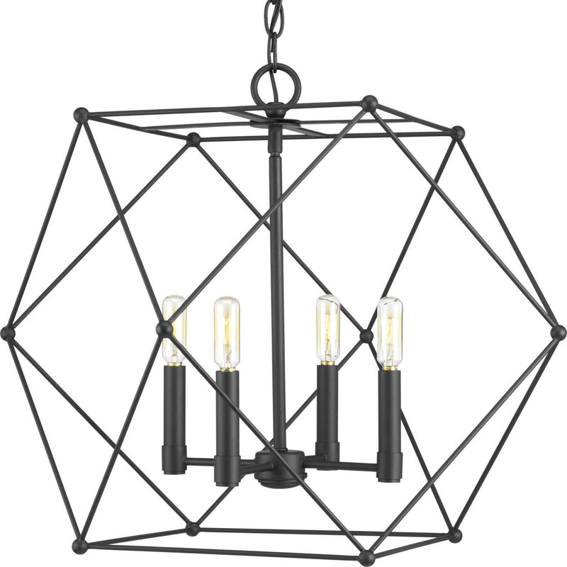 Spatial 4-Light Chandelier in Black