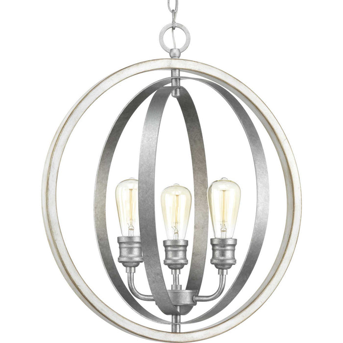 Conestee Three Light Pendant in Galvanized Finish