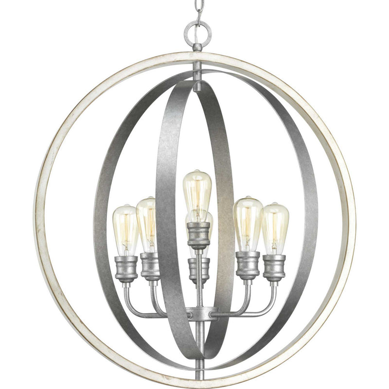 Conestee Six Light Pendant in Galvanized Finish