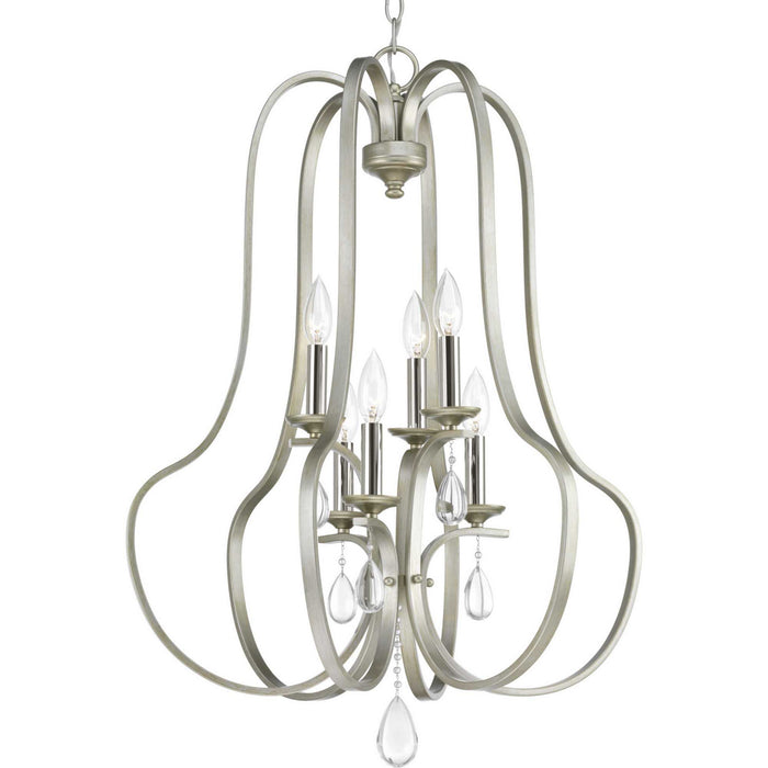Anjoux 6-Light Pendant in Silver Ridge