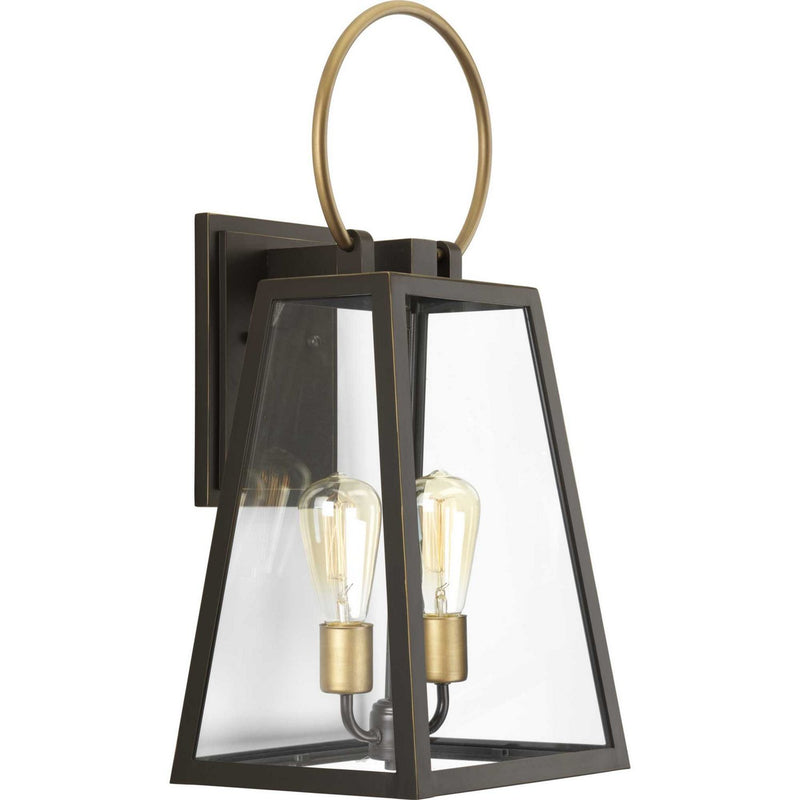 Barnett 2-Light Large Outdoor Wall Lantern in Antique Bronze