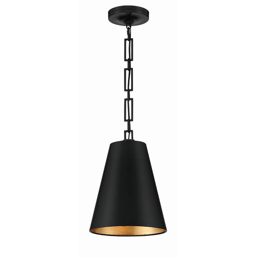Alston 2 Light 10" Pendant in Matte Black + Antique Gold