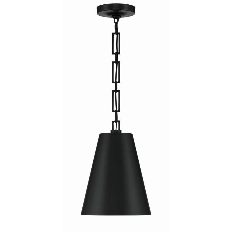 Alston 2 Light 10" Pendant in Matte Black + Antique Gold