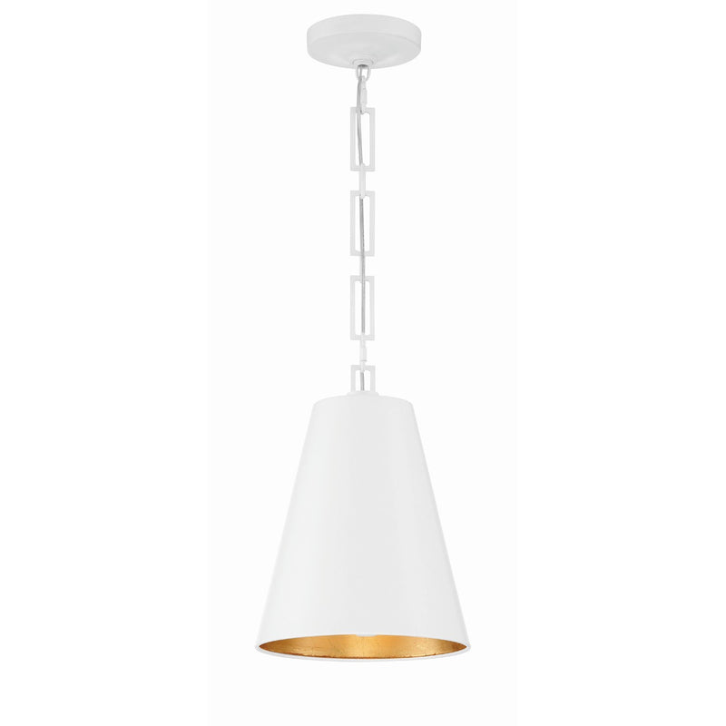 Alston 2 Light 10" Pendant in Matte White + Antique Gold