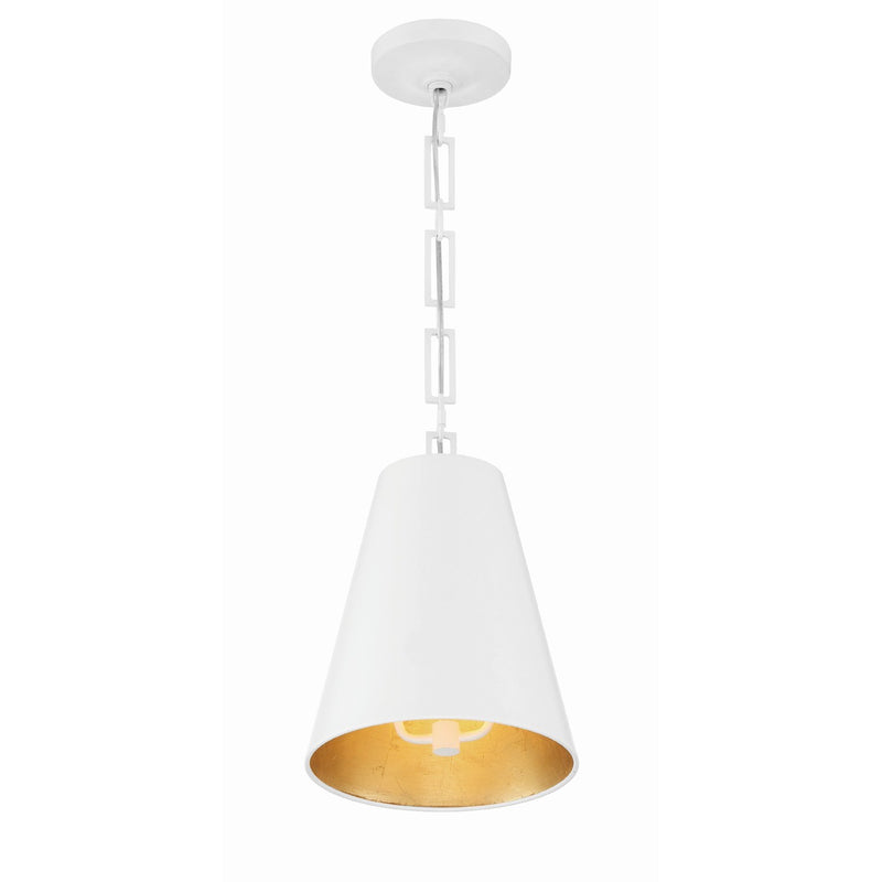 Alston 2 Light 10" Pendant in Matte White + Antique Gold