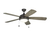 Discus Ornate 52" Ceiling Fan in Aged Pewter / Matte Opal