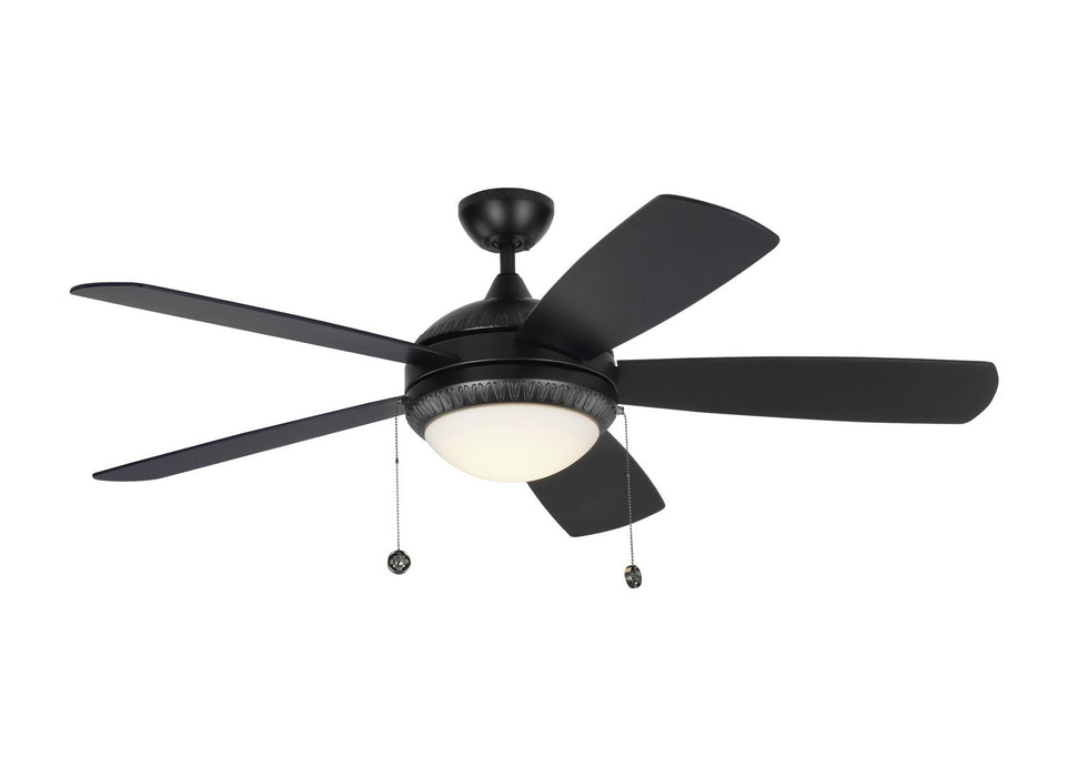 Discus Ornate 52" Ceiling Fan in Matte Black / Matte Opal