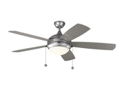 Discus 52" Wet-Rated LED Ceiling Fan in Painted Brushed Steel