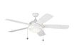 Discus Outdoor 52" Ceiling Fan in White / Matte Opal