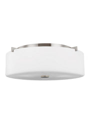 Sunset Drive Three Light Flush Mount in Brushed Steel