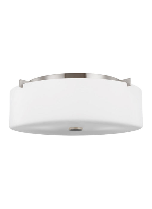 Sunset Drive Three Light Flush Mount in Brushed Steel