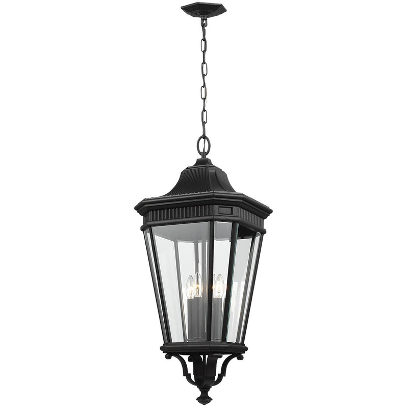 Cotswold Lane 4-Light Outdoor Lantern Pendant in Black