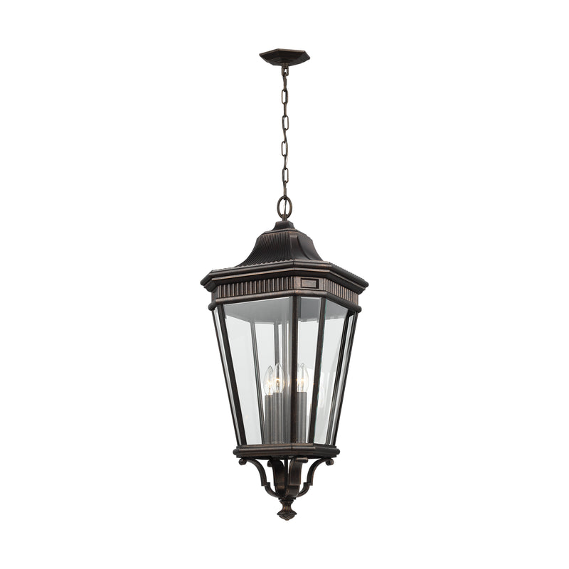 Cotswold Lane Four Light Hanging Lantern in Grecian Bronze