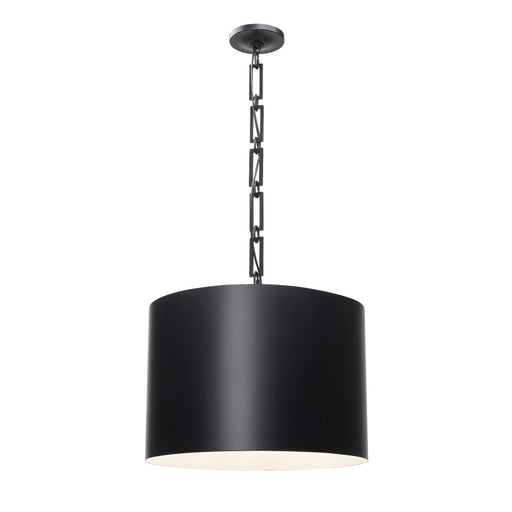 Alston 6 Light 20" Pendant in Matte Black + White