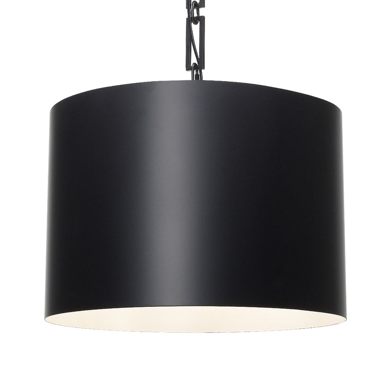 Alston 6 Light 20" Pendant in Matte Black + White