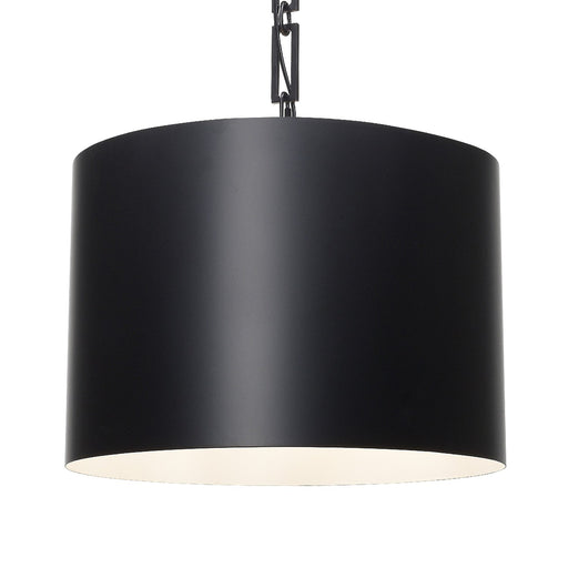 Alston 6 Light 20" Pendant in Matte Black + White