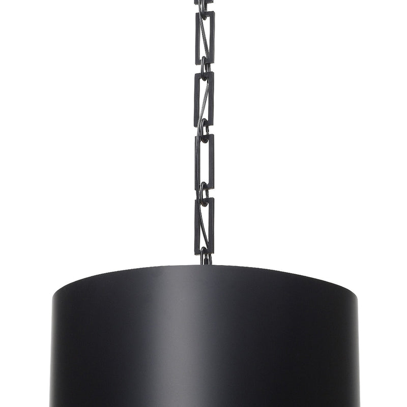Alston 6 Light 20" Pendant in Matte Black + White