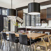 Alston 6 Light 20" Pendant in Matte Black + White in a room setting