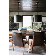 Alston 6 Light 20" Pendant in Matte Black + White in a room setting