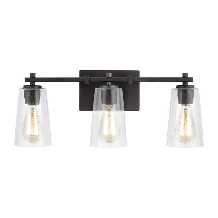 Mercer Bath Sconce in Oil Rubbed Bronze with Clear Seeded Glass - Lamps Expo