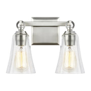 Monterro 2-Light Bath Vanity Light in Satin Nickel