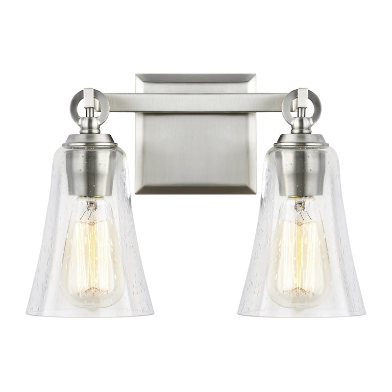 Monterro 2-Light Bath Vanity Light in Satin Nickel
