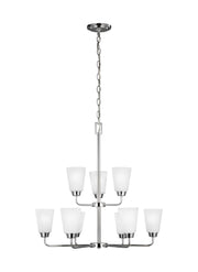Kerrville Nine Light Chandelier in Chrome