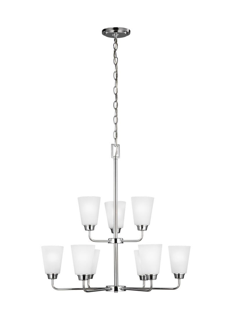 Kerrville Nine Light Chandelier in Chrome