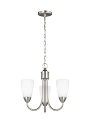Seville Three Light Chandelier in Brushed Nickel
