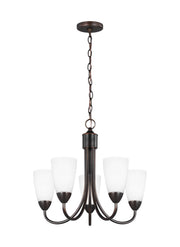 Seville Five Light Chandelier in Bronze