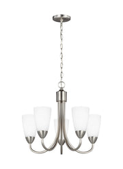 Seville Five Light Chandelier in Brushed Nickel