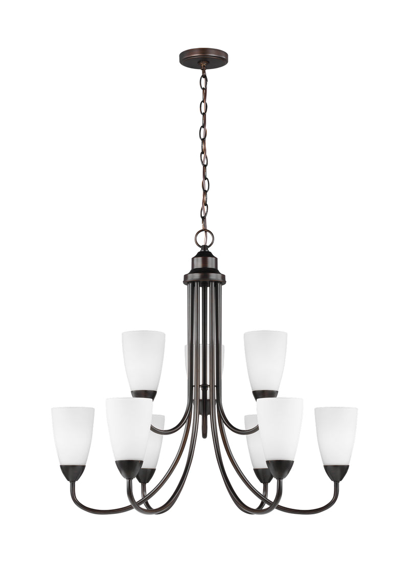 Seville Nine Light Chandelier in Bronze