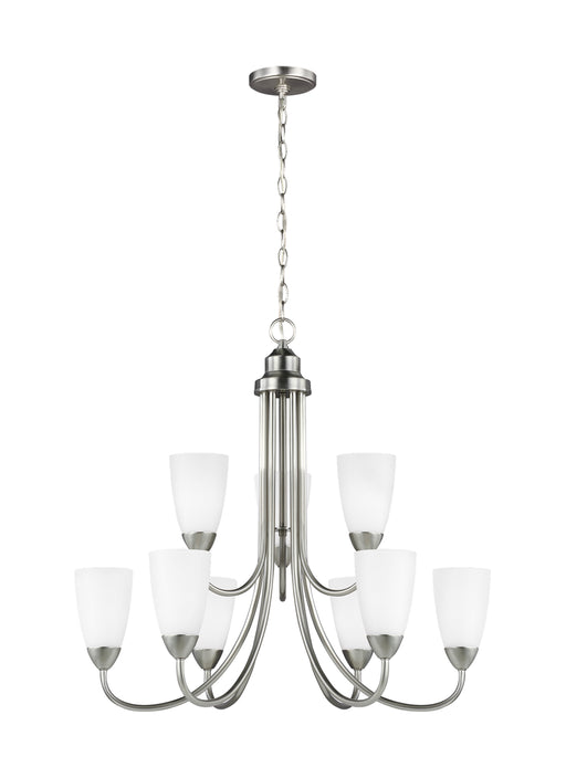 Seville Nine Light Chandelier in Brushed Nickel