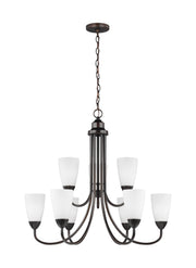 Seville Nine Light Chandelier in Bronze