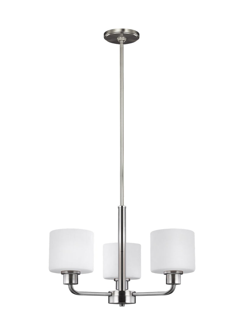 Canfield 3-Light Chandelier in Brushed Nickel