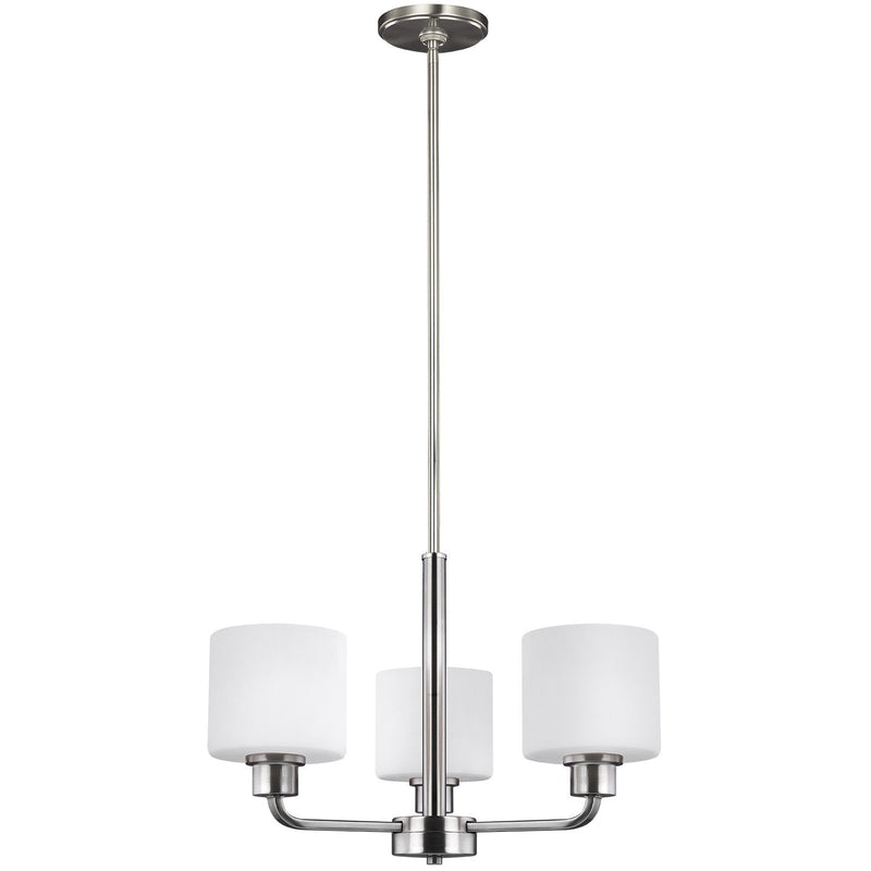 Canfield 3-Light Chandelier in Brushed Nickel