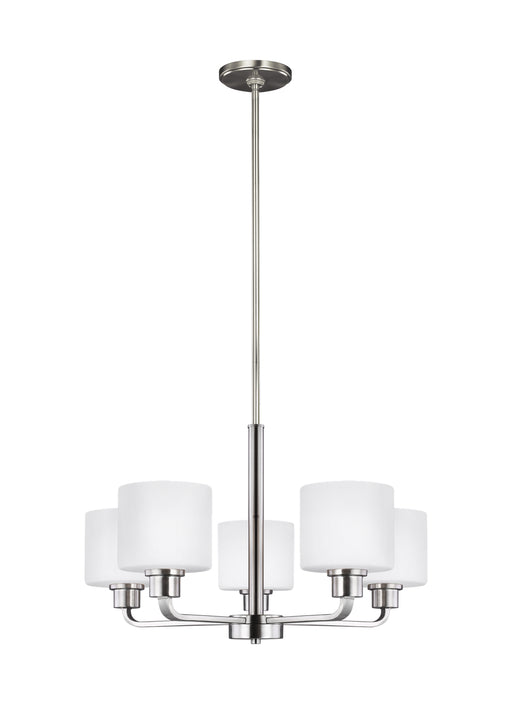 Canfield Five Light Chandelier in Brushed Nickel
