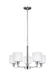 Canfield Five Light Chandelier in Brushed Nickel