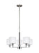 Canfield Five Light Chandelier in Brushed Nickel