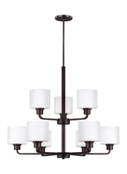 Canfield Nine Light Chandelier in Bronze