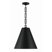 Alston 3 Light 18" Pendant in Matte Black + Antique Gold