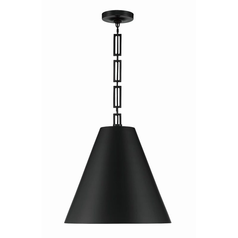 Alston 3 Light 18" Pendant in Matte Black + Antique Gold