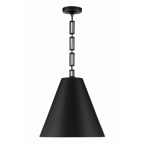Alston 3 Light 18" Pendant in Matte Black + Antique Gold